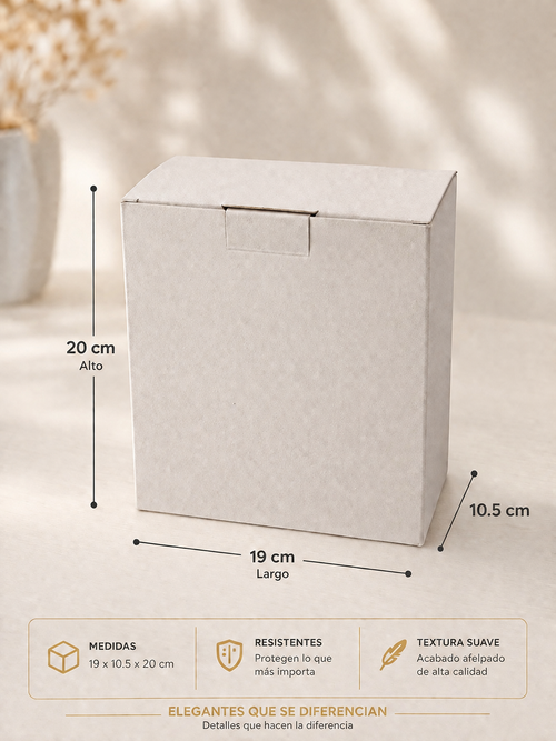 Caja de cartón con acabado afelpado (acabado de celulosa)