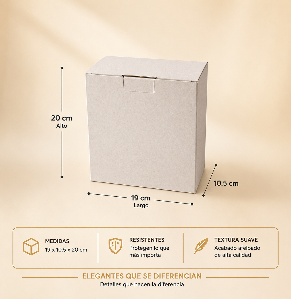 25 Cajas de carton acabado suave al tacto